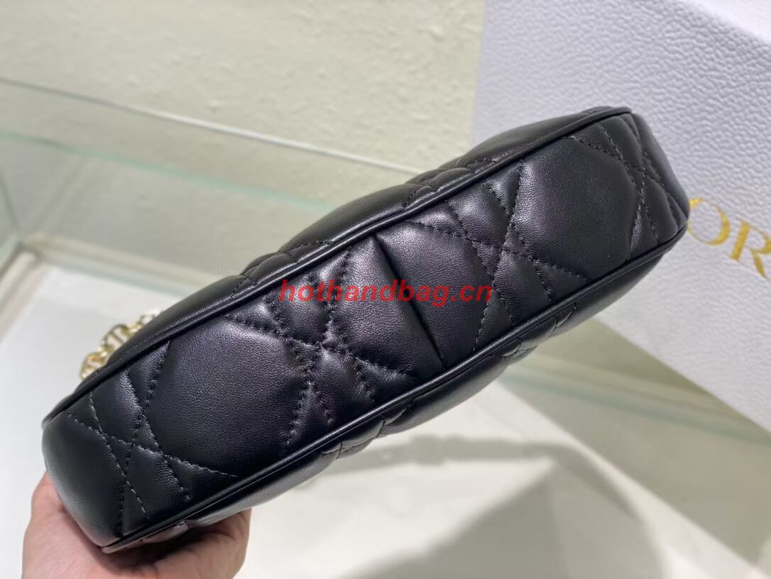 SMALL DIOR CD LOUNGE BAG black Supple Macrocannage Lambskin M2252ONG SMALL DIOR CD LOUNGE BAG black Supple Macrocannage Lambskin M2252ONG