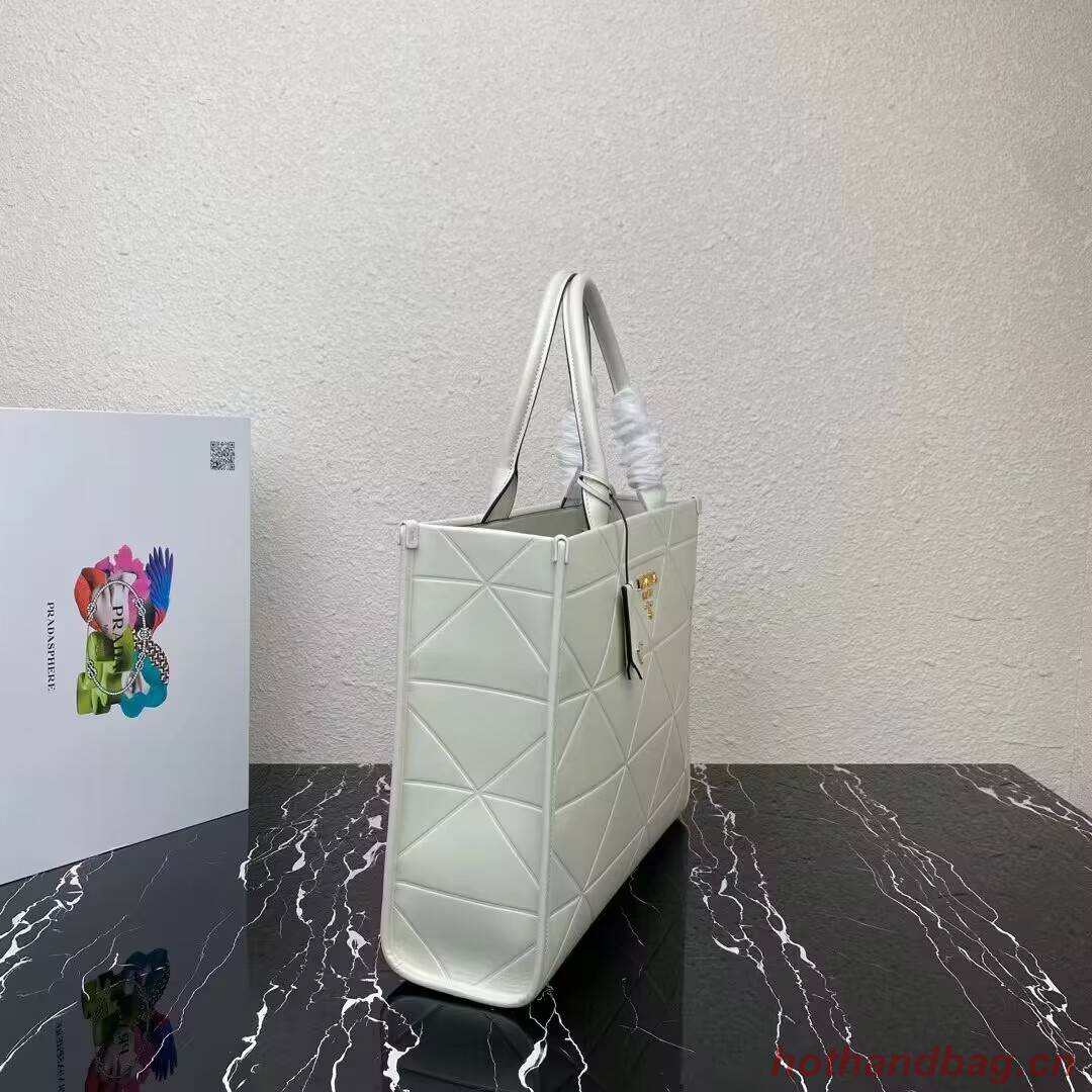 Prada Large leather Prada Symbole bag with topstitching 1BA377 WHITE Prada Large leather Prada Symbole bag with topstitching 1BA377 WHITE