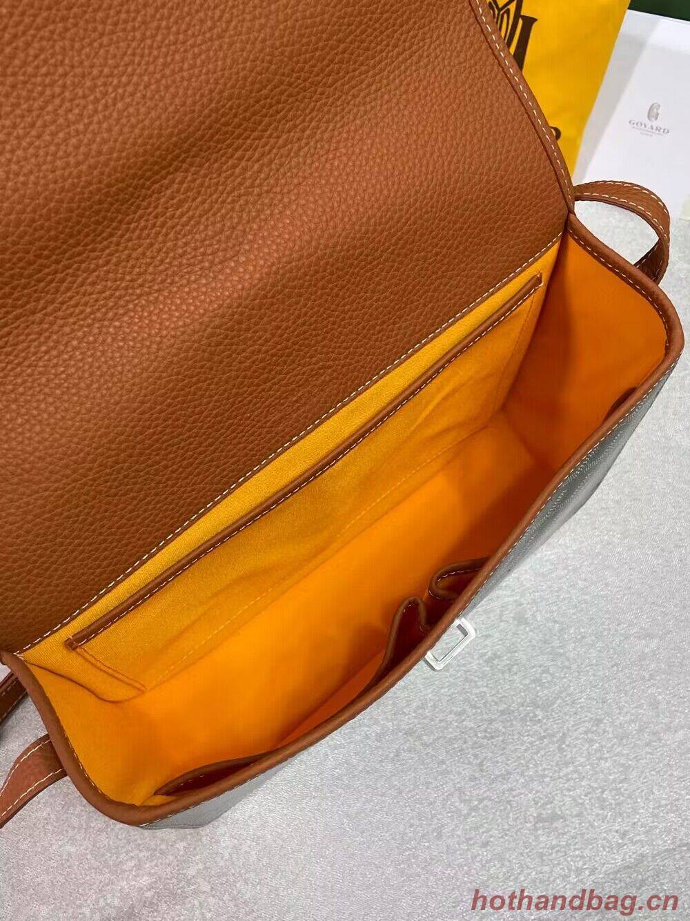 Goyard Calfskin Leather Delvedere MM Bag G36023 Brown Goyard Calfskin Leather Delvedere MM Bag G36023 Brown
