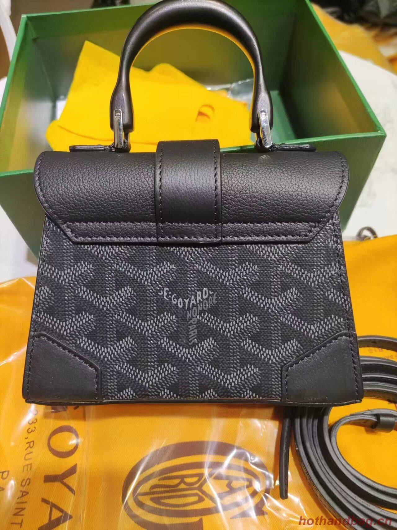 Goyard Nano Saigon Tote Bag Original Leather 55633 Black Goyard Nano Saigon Tote Bag Original Leather 55633 Black