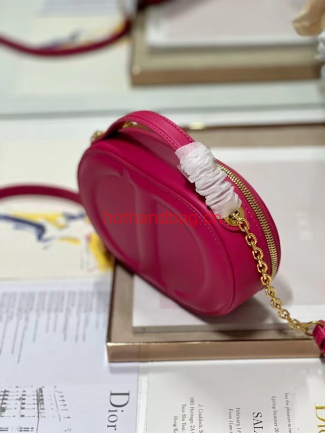 CD SIGNATURE OVAL CAMERA BAG Rani Pink Calfskin with Embossed CD Signature S2201UMFV CD SIGNATURE OVAL CAMERA BAG Rani Pink Calfskin with Embossed CD Signature S2201UMFV
