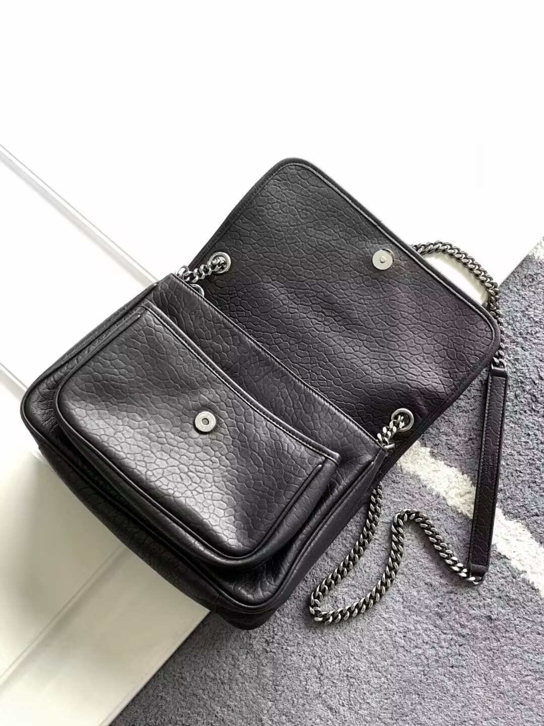 SAINT LAURENT NIKI MEDIUM IN GRAINED LAMBSKIN Y783361 BLACK SAINT LAURENT NIKI MEDIUM IN GRAINED LAMBSKIN Y783361 BLACK