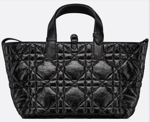 Medium Dior Toujours Bag Black Macrocannage Crinkled Calfskin M2821SNI Medium Dior Toujours Bag Black Macrocannage Crinkled Calfskin M2821SNI