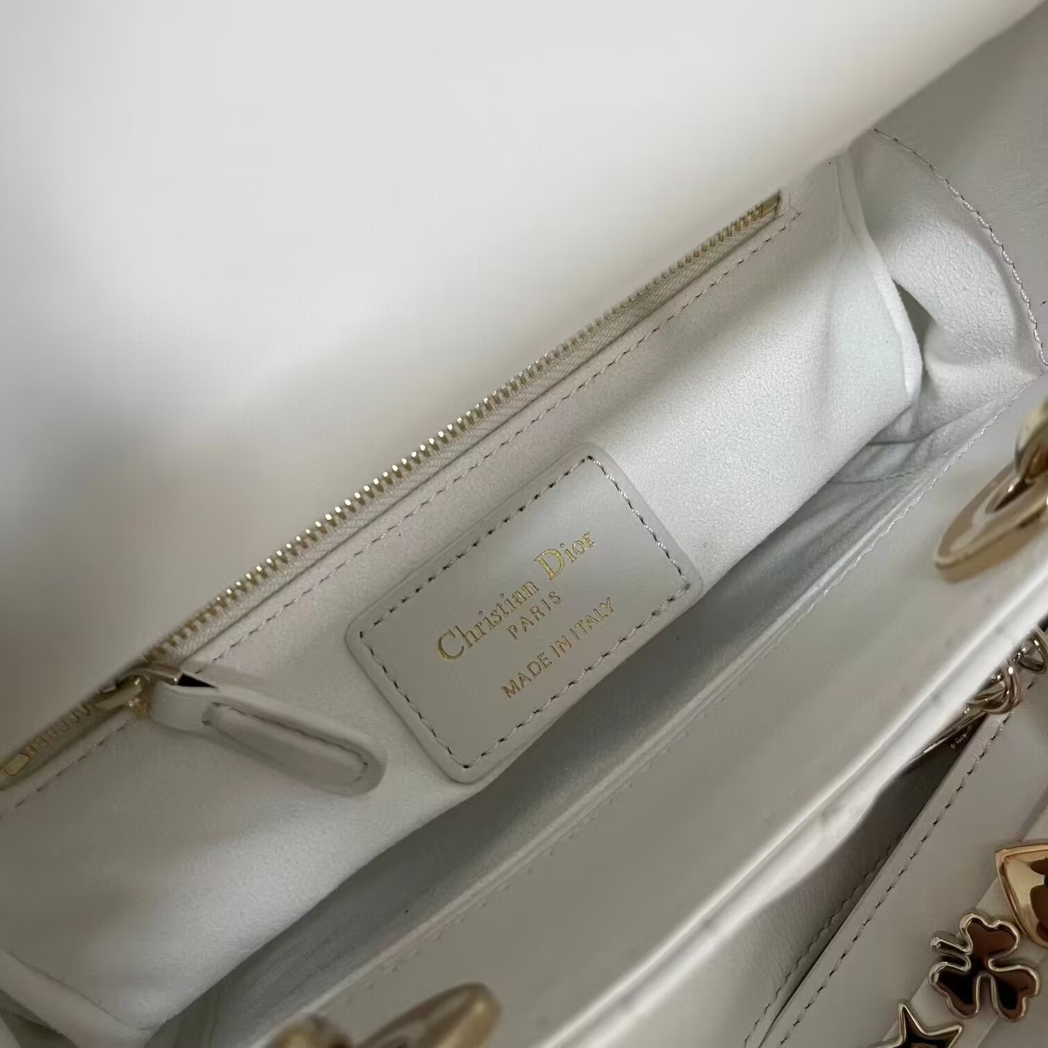 LADY DIOR MY ABCDIOR BAG Cannage Lambskin M0538I white Gold-Tone LADY DIOR MY ABCDIOR BAG Cannage Lambskin M0538I white Gold-Tone