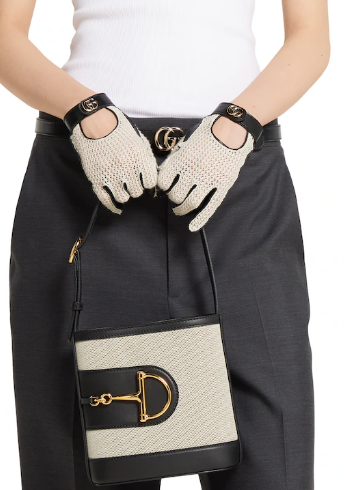 GUCCI 73 MINI BUCKET BAG Natural canvas 833665 Black GUCCI 73 MINI BUCKET BAG Natural canvas 833665 Black