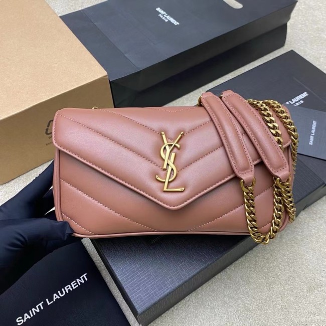 SAINT LAURENT LOULOU SMALL IN MATELASSE LAMBSKIN 801437 HORTENSIA