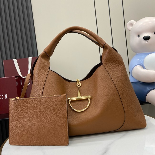 GUCCI SOFTBIT MAXI SHOULDER BAG 837466 Brown