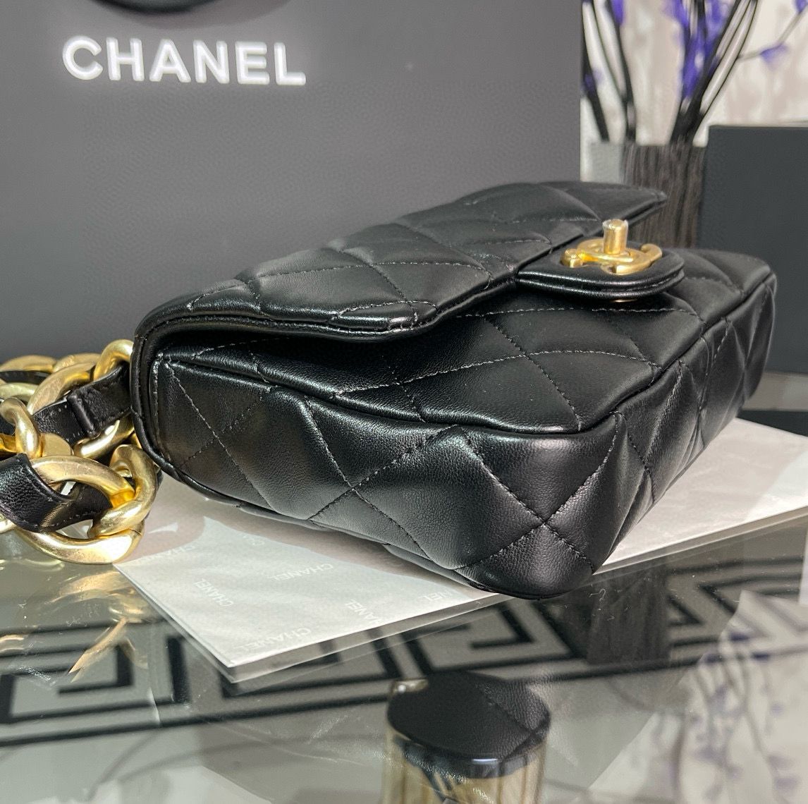 CHANEL SMALL FLAP ORIGINAL LEATHER BAG AS3214 Black CHANEL SMALL FLAP ORIGINAL LEATHER BAG AS3214 Black