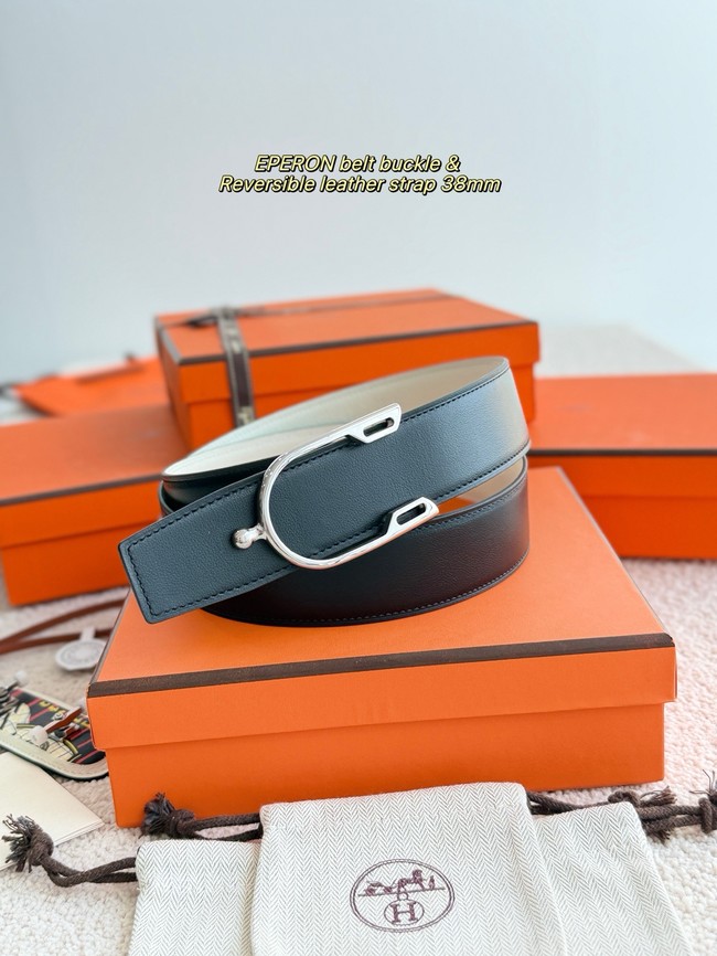 Hermes Swift calfskin double-sided leather belt 66018