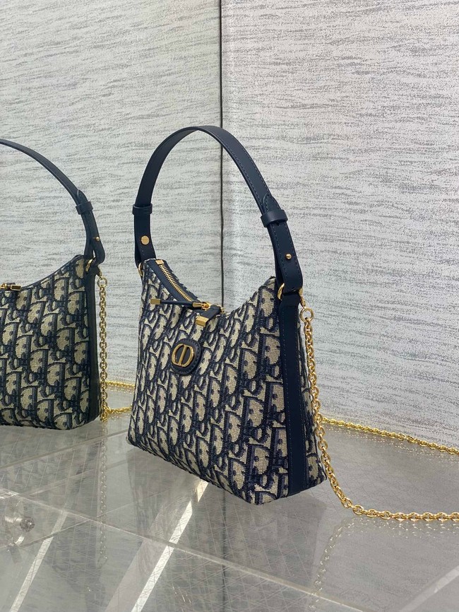 30 Montaigne Diorling Mini Bag with Chain Dior Oblique Jacquard S4309U Blue