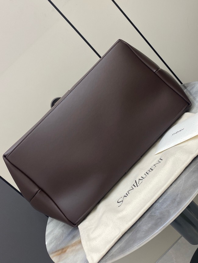 Saint Laurent Y TOTE IN LEATHER 817602 dark brown