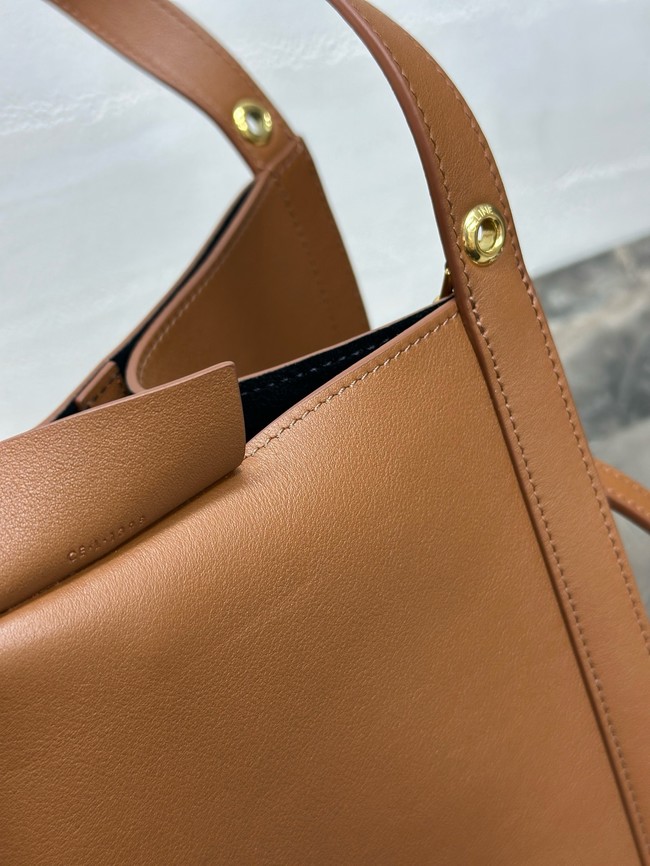 Celine SMALL CUBE BAG IN NATURAL Calfskin 124182 SOFT TAN