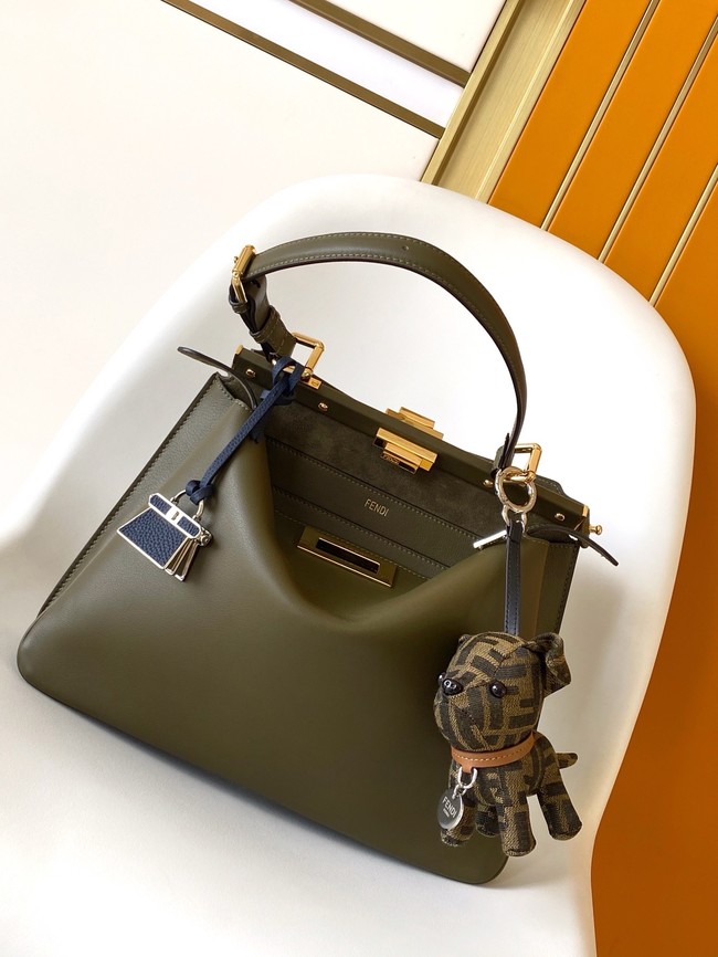 FENDI Way Medium Cowhide Bag 8BN367 khaki