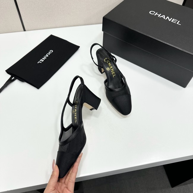 Chanel Slingbacks Mesh & Grosgrain Heel Height 65mm G31318-2