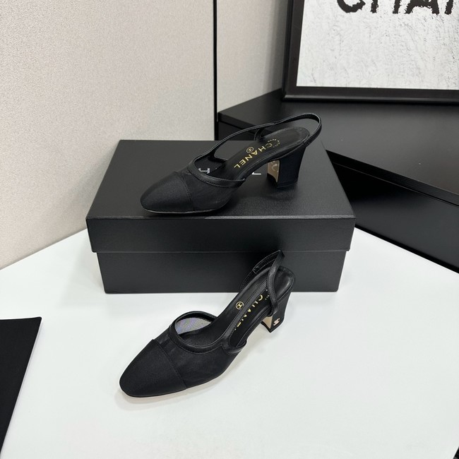 Chanel Slingbacks Mesh & Grosgrain Heel Height 65mm G31318-2