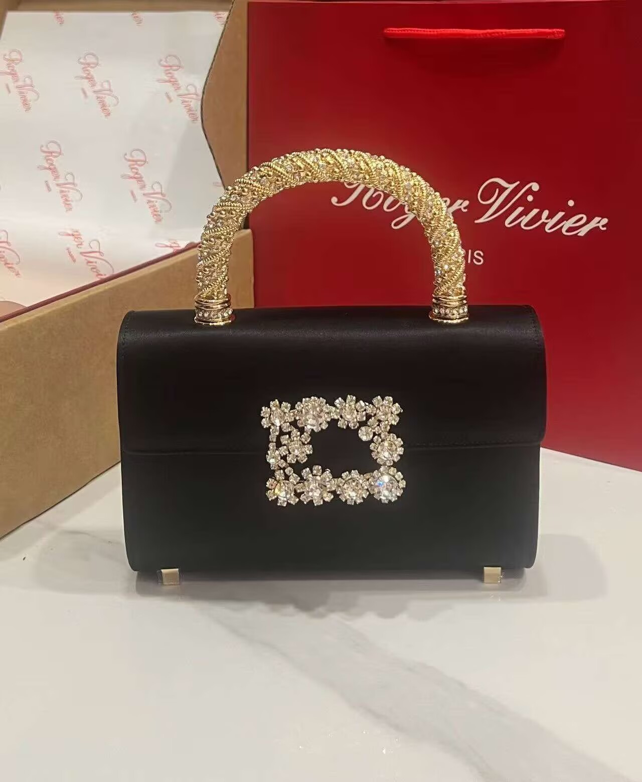Roger Vivier Top Handle Bag V30262 Black