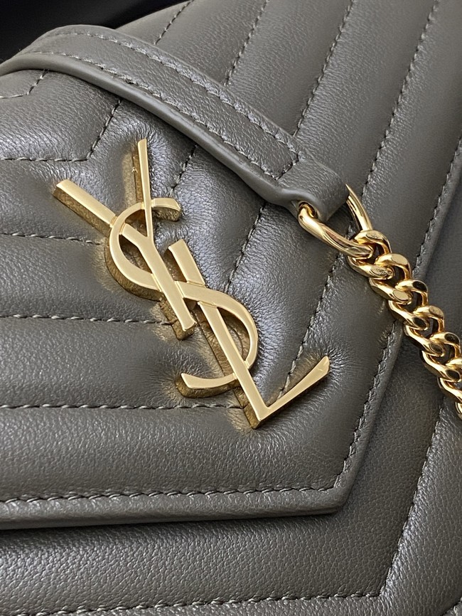 SAINT LAURENT WOC Classic Monogramme Flap Bag 441974 dark gray