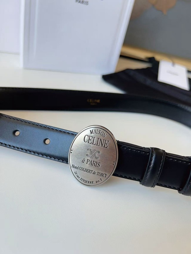Celine Thin Plate Belt IN 25MM Taurillon Leather B10673-1