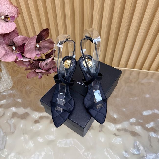 Saint Laurent in satin crepe and rhinestones Heel 10CM 69014-5 Saint Laurent in satin crepe and rhinestones Heel 10CM 69014-5