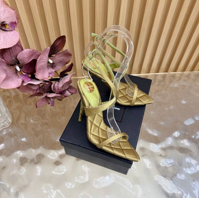 Saint Laurent in satin crepe and rhinestones Heel 10CM 69014-7 Saint Laurent in satin crepe and rhinestones Heel 10CM 69014-7