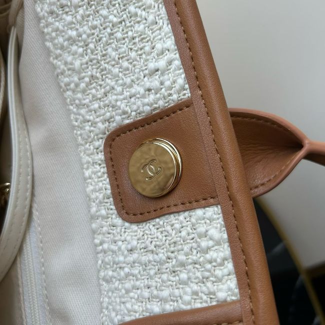 CHANEL Shopping Bag AS3251 white&Apricot