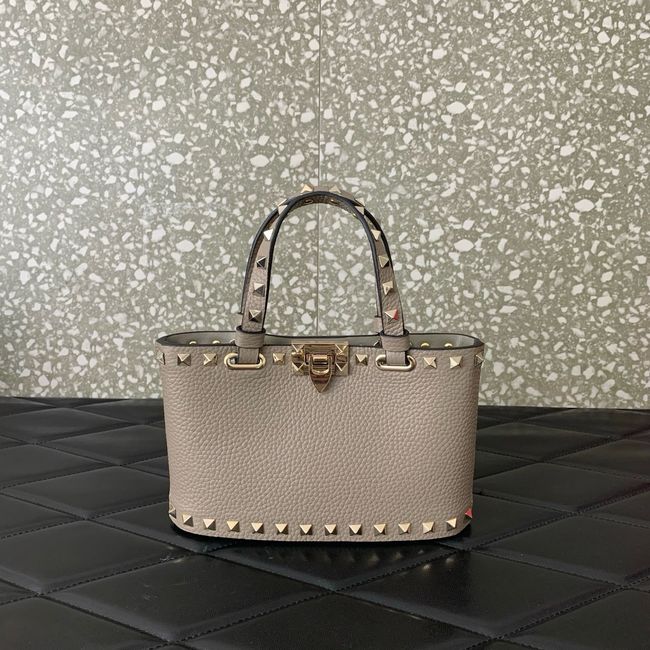 VALENTINO ROCKSTUD mini grained calfskin bag SHI16 gray VALENTINO ROCKSTUD mini grained calfskin bag SHI16 gray