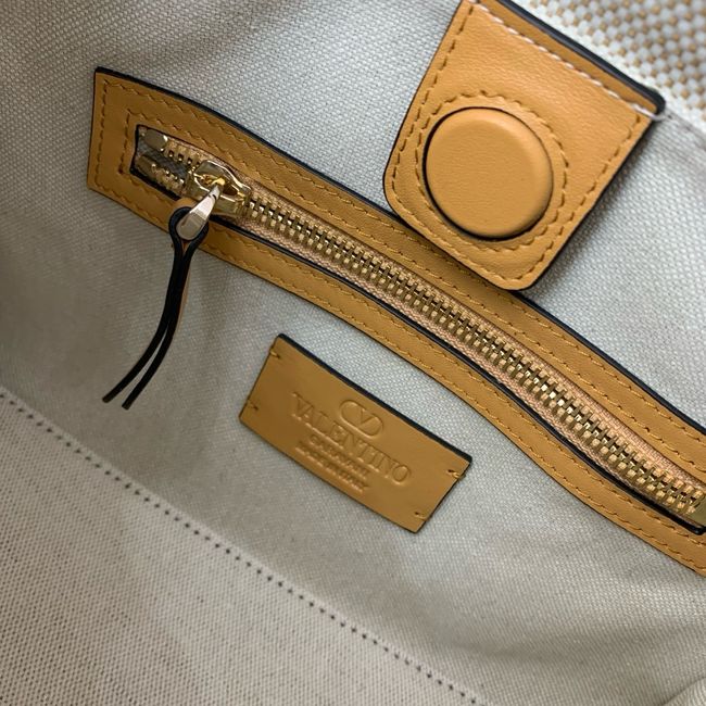 ALENTINO GARAVANI ANTIBES small Canvas leather bag WB0R20 tobacco
