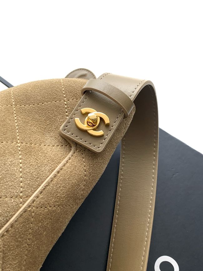 Chanel Suede Calfskin Shoulder Bag AS6268 Khaki