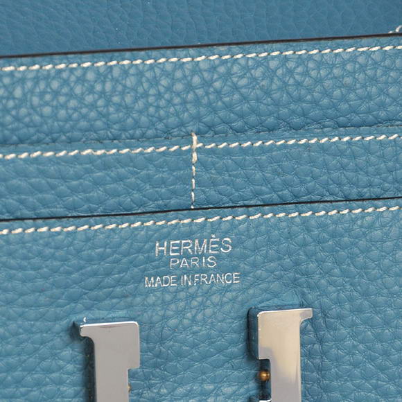Hermes Constance Togo Leather Wallets A608 Blue Hermes Constance Togo Leather Wallets A608 Blue