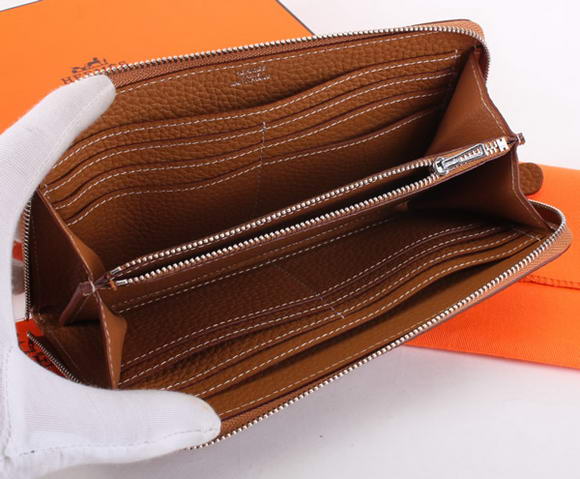 Hermes Togo Leather Perforated Zippy Wallet 9032 Coffee Hermes Togo Leather Perforated Zippy Wallet 9032 Coffee