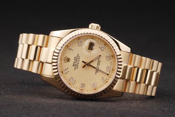 Rolex Datejust Mechanism Golden Surface Men Watch-RD2437 Rolex Datejust Mechanism Golden Surface Men Watch-RD2437