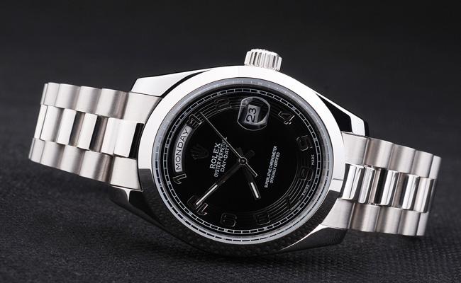 Rolex Day-Date Silver&Black Stainless Steel Watch-RD2905 Rolex Day-Date Silver&Black Stainless Steel Watch-RD2905